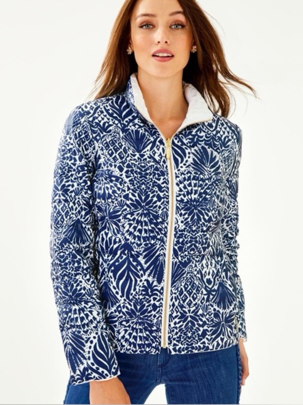 Lilly Pulitzer Marilee Reversible Puffer Jacket By Land or By Sea